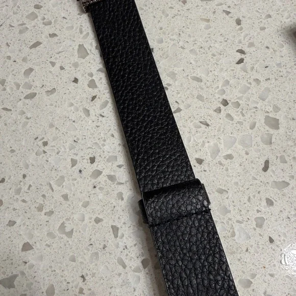 Chicos Chunky Elegant Silver and Black leather Women's Belt Adjustable boho S/M - Picture 3 of 6